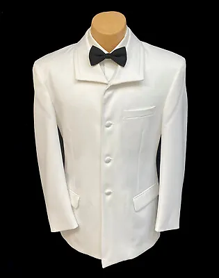 New Men's Geoffrey Beene White Tuxedo Jacket Unique Retro Four Button 40R • $29.99