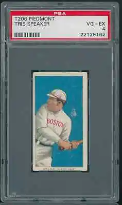 1909-1911 T206 Tris Speaker PIEDMONT BACK HOF Boston Red Sox PSA 4 VG-EX A8 • $3400