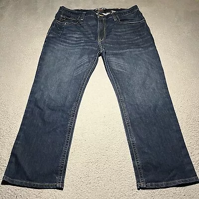 Ariat Jeans Mens 40x30 Medium Wash Blue M4 Low Rise Boot Cut Rebar • $31.99