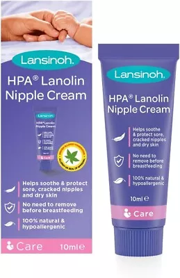 HPA Lanolin Nipple Cream Sore Cracked Skin 100% Natural Tasteless Odourles 10ml • £6.69