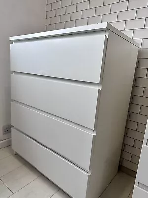 IKEA Malm Chest Of 4 Drawers In White 80x100cm - Used Condition • £20