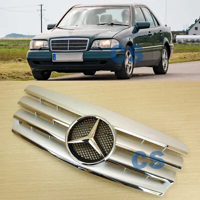 Front Grille Lridium Silver For M-BENZ 1994-2000 W202 C-Class 4Door Sedan Wagon • $180.39