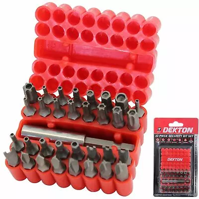 33pc Security Screwdriver Bit Set Hex Tamper Proof Spanner Torx Star Key DT65411 • £6.59