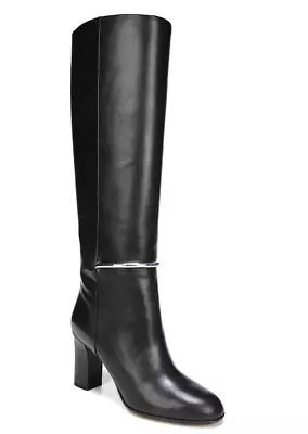 Via Spiga Shaw Women's Black Leather Knee High Boots N4993 Size 8.5 M • $272.25