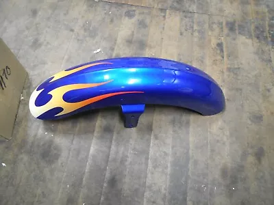 03-17 Victory VEGAS NOS OEM NEW FRONT FENDER 1013831-1171 BLUE W/ FLAMES NIB • $129.99