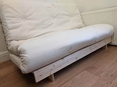 £30 • Buy Futon Company Double Futon Sofa Bed Cream Wood