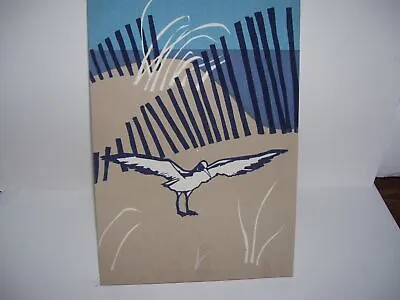 Vintage Marushka Fabric Textile Seagull Beach Framed Print • $39.99