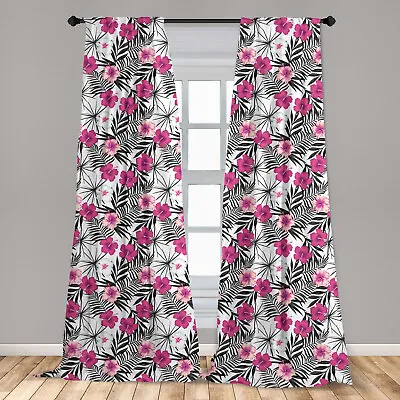 Tropic Microfiber Curtains 2 Panel Set Living Room Bedroom In 3 Sizes • $25.99