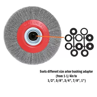 8  Bench Wire Wheel Brush For Bench Grinder 1/2  5/8  3/4  7/8  1  Spacer Arbors • $20.30