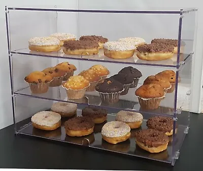 Food Safe Clear Bakery Display Case/Cabinet For Cupcakes Pastries - Three Tiers • £90