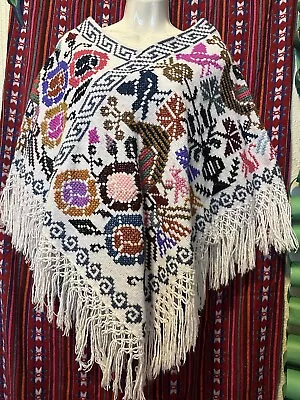 Handmade Mexican Women Gavan Pancho From Oaxaca Mexico • $60