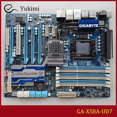 FOR GIGABYTE GA-X58A-UD7 DDR3 LGA 1366 32GB ATX Motherboard Test OK • $200