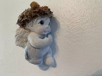 DREAMSICLES Laying Cherub Baby Angel Blue Security Blanket Hand Painted Kristin • $5