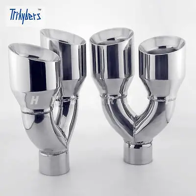 Pair 2.5  In Dual Wall Huge 4  Out Quad Exhaust Tips For Chevy Chevrolet Camaro • $217.97