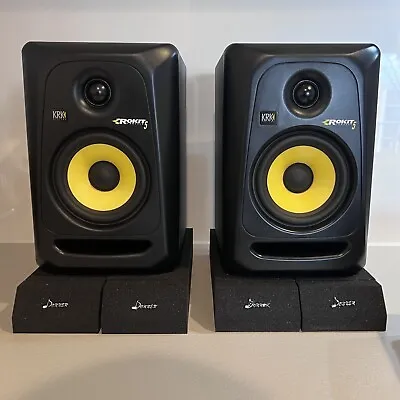 £101 • Buy KRK Rokit 5 RP5 G3 Pair - Isolation Pads, RCA-AUX - Studio Monitors DJ Speakers