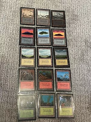 MTG Magic The Gathering Collectors Edition Beta Style Lands Set 15x NM CRISP • $90