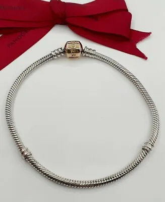$175 • Buy GENUINE Pandora Two Tone Bracelet 19cm With 14ct Gold Clasp #590702HG Rrp$449 ..