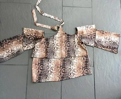 £4.99 • Buy Boohoo Halter Neck Blouse Size 10 Animal Print Multi Layered Body