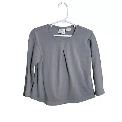 Zara T-Shirt Girl's 3-4 Gray Round Neck Twist Long Sleeve Solid Tee • $6.30