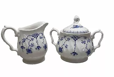 Myott/Meakin Staffordshire Ware  Finlandia Forget Me Not Sugar Creamer Set • $22