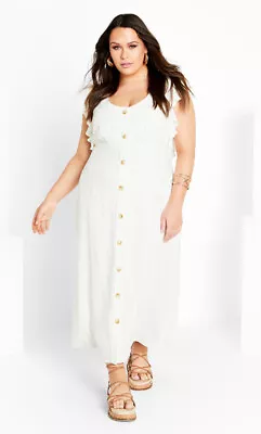 City Chic Ladies Jada Maxi Dress Size 14 XS Colour Milk • $39.99