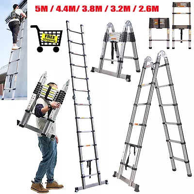 Telescopic Ladder Extendable Step Ladder Folding Multi Purpose Extension Ladders • £22