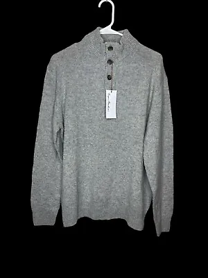 Enzo Mantovani Light Gray 100% Wool Pullover Men's Sweater SIze Medium NWT • $49.09