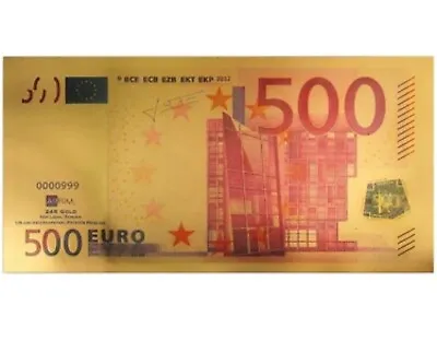 $30 • Buy 1/10 Gram 24K Gold Note 500 Euro Plastic Sleeve