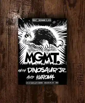 MGMT Dinosaur JR. December 13th 2013 Barclays New York Ltd Ed Concert Poster • $81