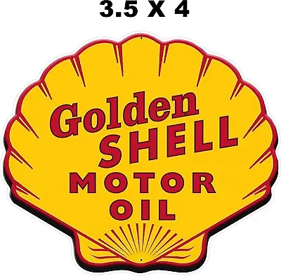 GOLDEN SHELL MOTOR OIL 1940's 1950's LOGO DECAL REPRINT • $3.16