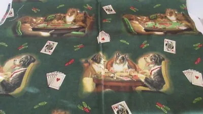 $18 • Buy Vtg 2 Yd Cranston Gambling Dog Fabric Archives Brown & Bigelow 2004 Playing Card