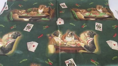 Vtg 2 Yd Cranston Gambling Dog Fabric Archives Brown & Bigelow 2004 Playing Card • $18