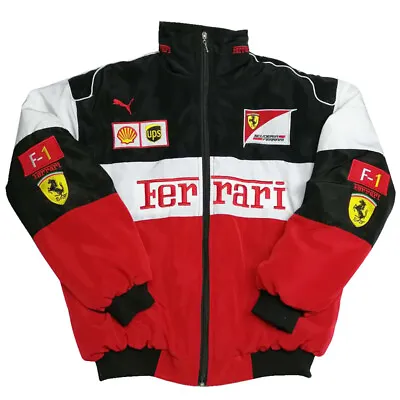 TOP Hot 2024 FERRARI Black Embroidery EXCLUSIVE JACKET Suit F1 Team Racing M-XXL • $48.58