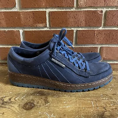 MEPHISTO Rainbow Blue Suede Men’s  Lace Up Casual Shoes Size 9.5 • $52.50
