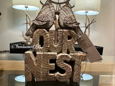 £13.89 • Buy NEXT Home Brown Our Nest Words Love Birds Kissing Ornament Wood Effect Sculpture