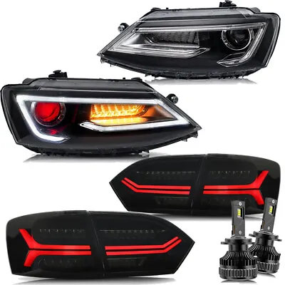 For 2011-2014 VW Jetta MK6 Demon Headlights+Smoked Tail Lights+LED  W/Sequential • $655.98