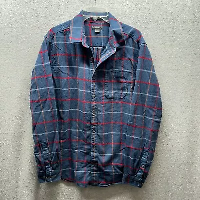 Eddie Bauer Shirt Adult Large Tall LT Blue Soft Flannel Cotton Button Up Mens • $18.75