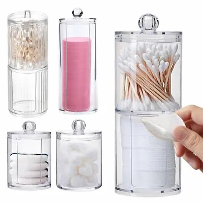 Cotton Wool Ball Bud Swab Holder Jar Makeup Pad Container Organiser Dispenser. • £5.76