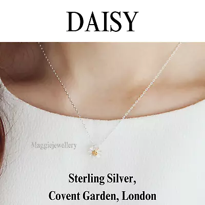 April Birthday Gift UK Daisy Sterling Silver Necklace • £9.99