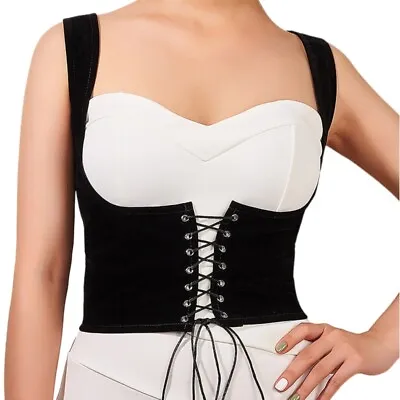 Women Elastic Underbust Corset Bustier Waist Training Cincher Adjustable Corsets • £7.73