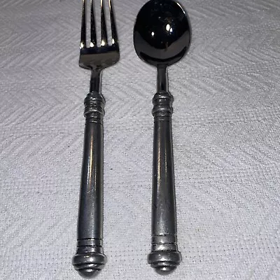 70%Vintage Gorham OCTETTE Pewter Serving Fork And Spoon 8 1/4  Long • $48.56
