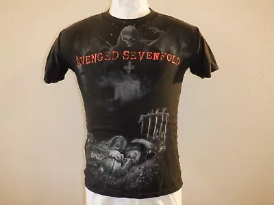 2010 AVENGED SEVENFOLD Sz S  A7X NIGHTMARE  Black Short Sleeved USED T- Shirt • $19.79