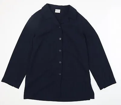 Mackays Womens Blue Polyester Basic Button-Up Size 12 Collared • £3.50