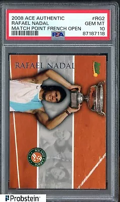 2008 ACE Authentic Match Point French Open Tennis Rafael Nadal PSA 10 • $0.99