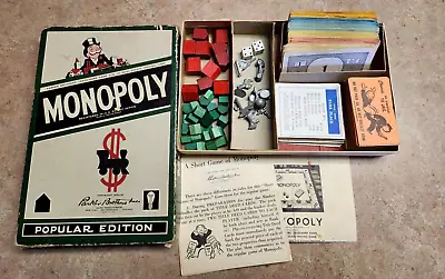 1954 MONOPOLY Vintage Board Game Popular Edition No Board COMPLETE-L11 • $15