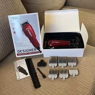 Wahl Professional Designer Red Hair Clippers + 6 Combs Complete In Box *SPOTLESS • $32.99