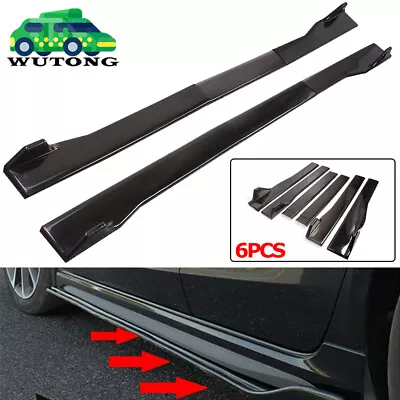 $37.99 • Buy 89.5  For Universal Car Side Skirt Extension Rocker Panel Body Kit Lip Splitters