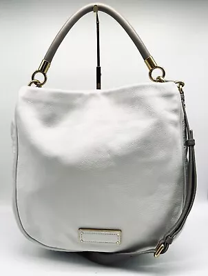 Marc Jacobs Ivory Taupe Hobo Handbag Too Hot To Handle Crossbody Leather Gold • $162.99