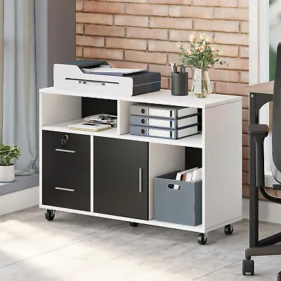 $89.99 • Buy 2-Drawer Lateral File Cabinet Filing Storage Organizer Lockable For Home Office