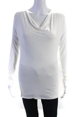 Majestic Paris Womens Long Sleeve Cowl Neck Jersey Top Blouse White Size 2 • $42.69